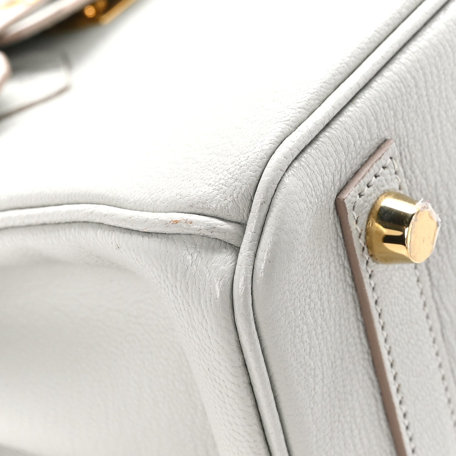 Hermes Chevre Mysore Horseshoe Birkin 25 Gris Perle Gold 10 of 12