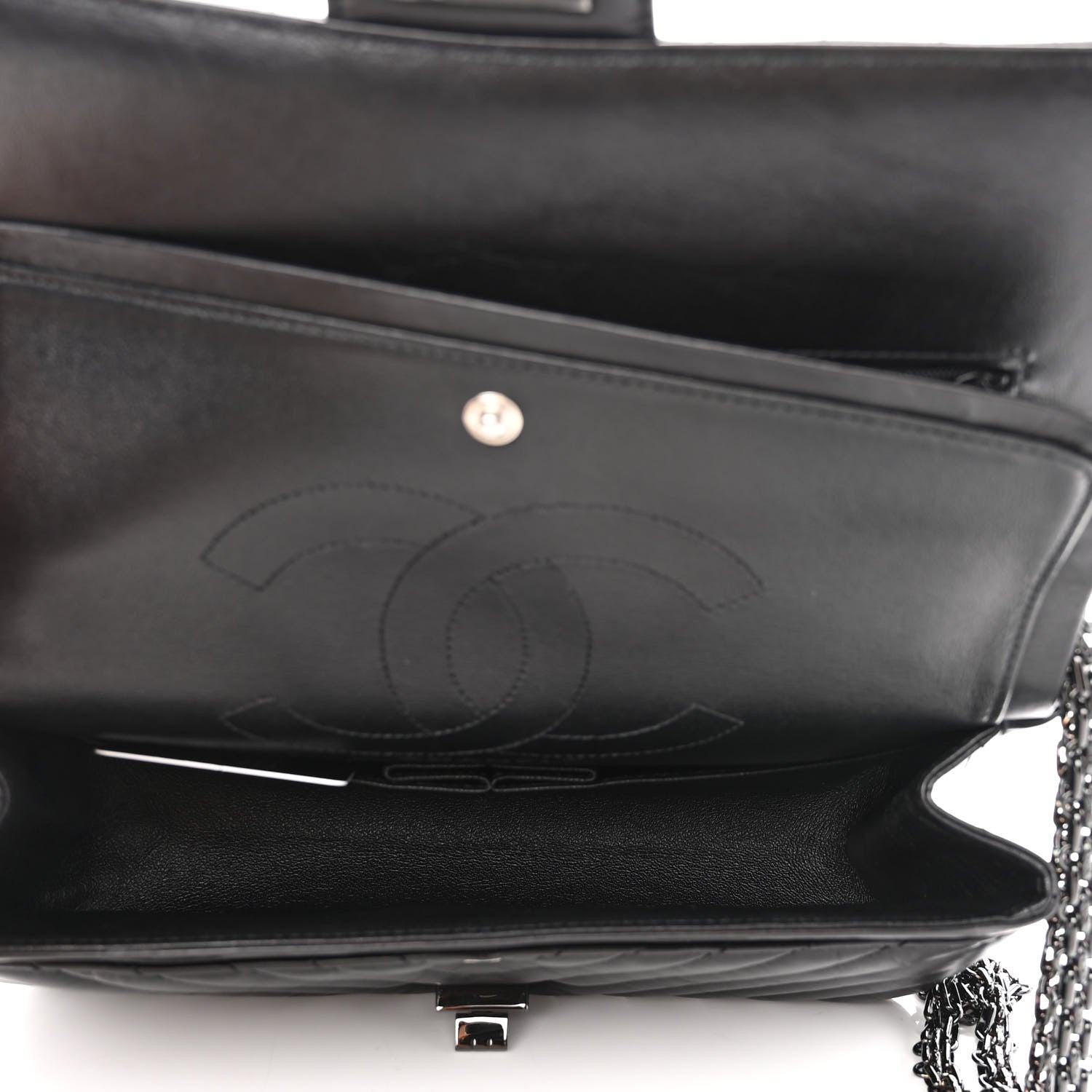 Chanel Aged Calfskin Chevron Quilted 2.55 Reissue 225 Flap So Black 5 of 12