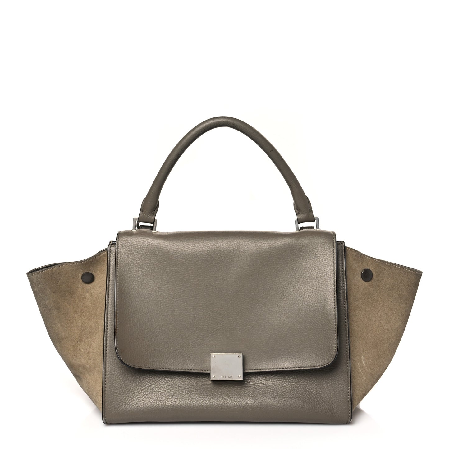 Drummed Calfskin Suede Small Trapeze Souris