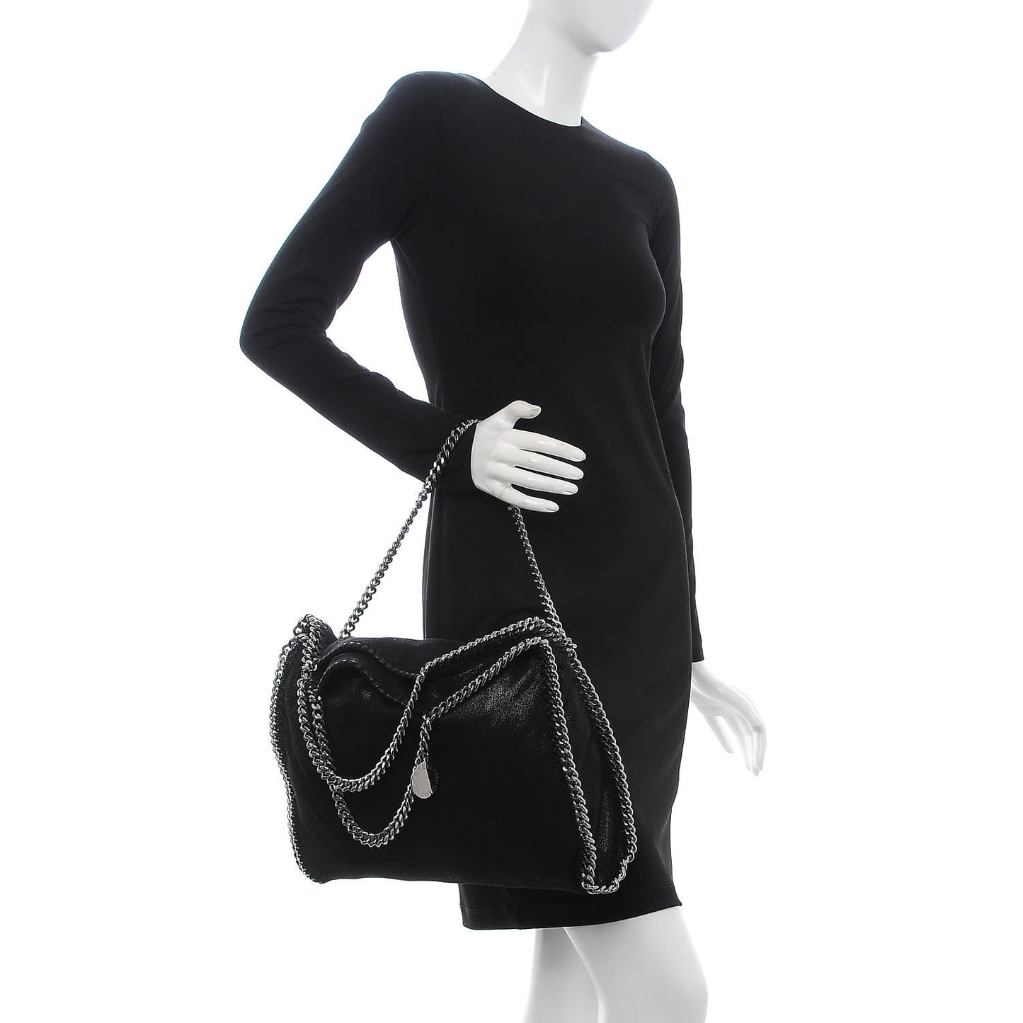Shaggy Deer Falabella Fold Over Tote Black