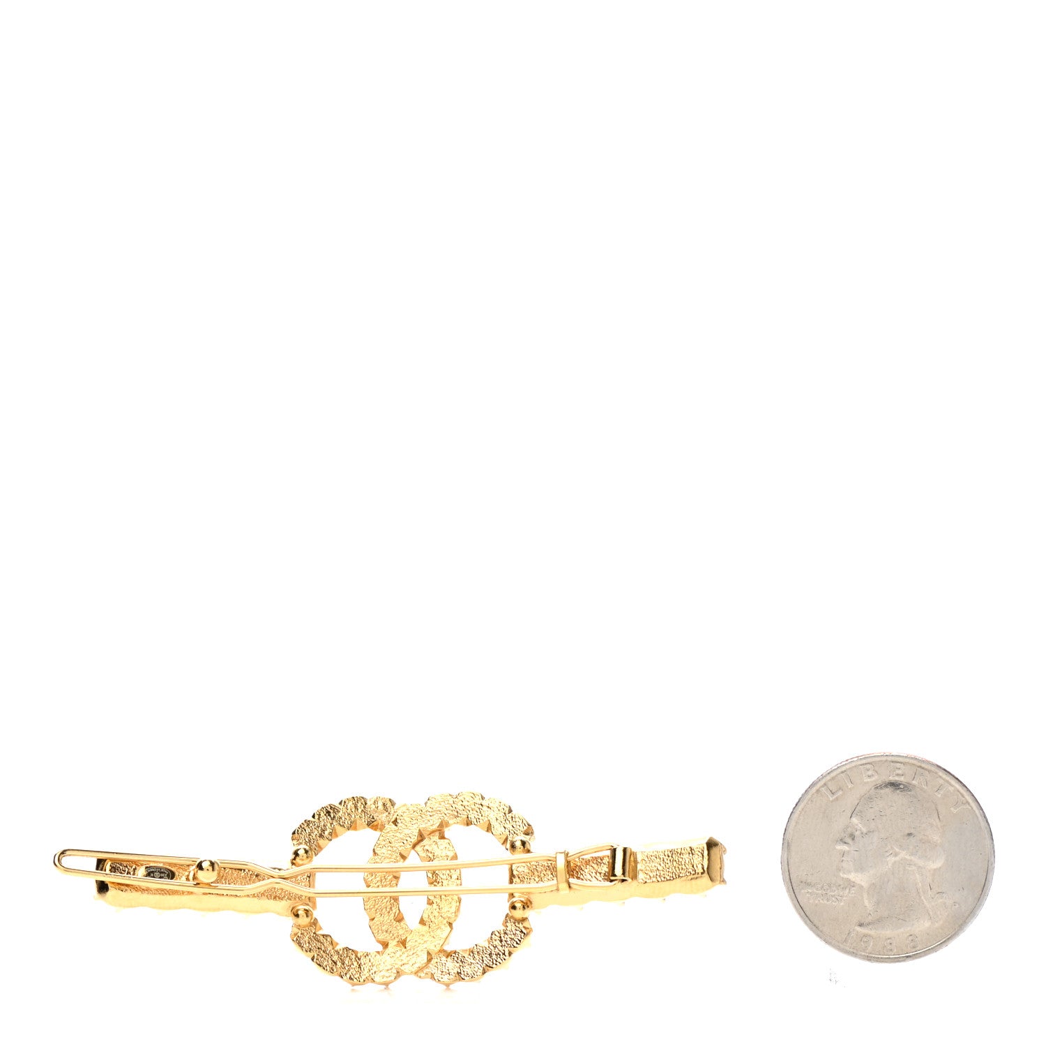 Chanel Crystal Over The Rainbow CC Hair Clip Barrette Gold Multicolor 2 of 4