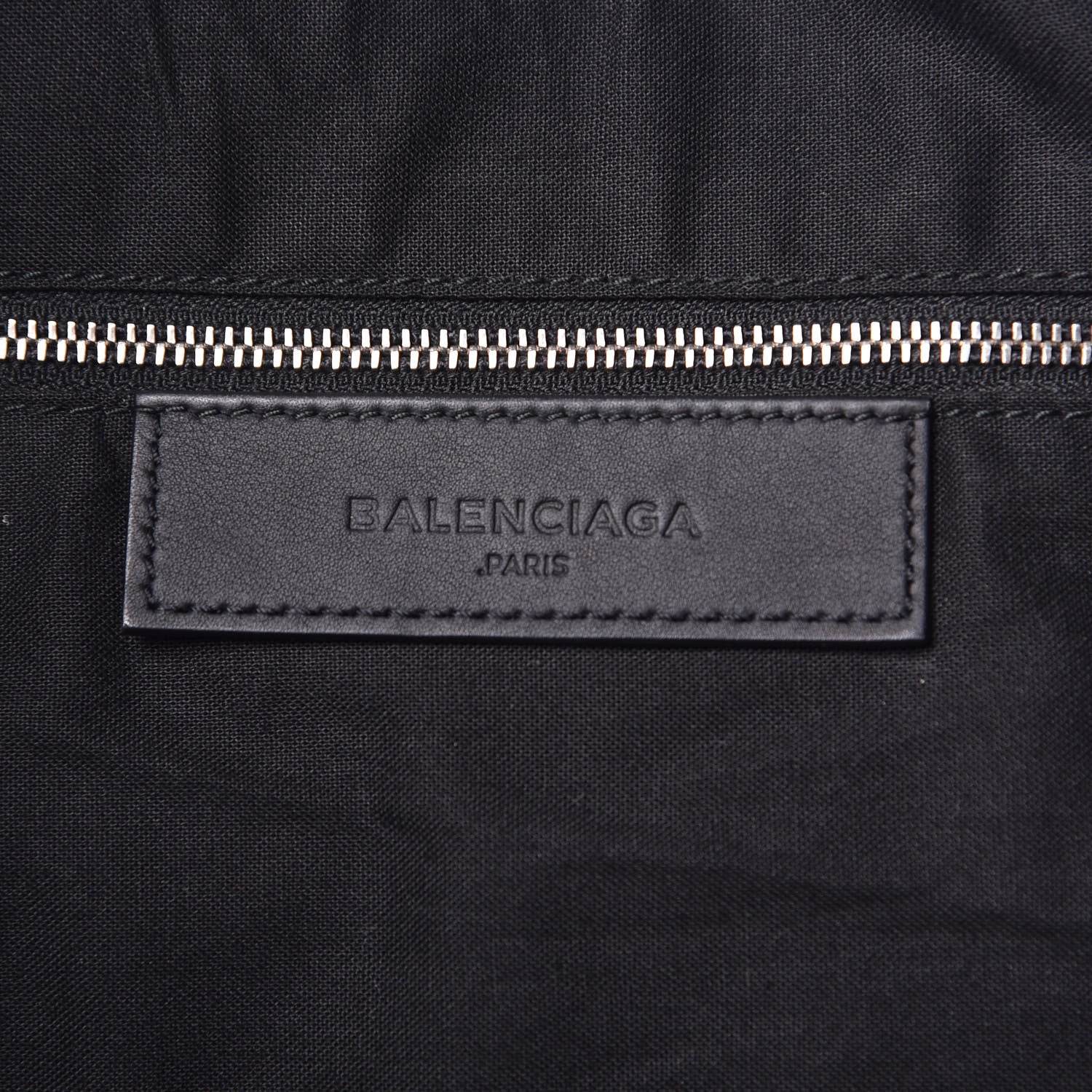 Balenciaga Lambskin Mens Perforated Canvas Navy Tote Black 6 of 13