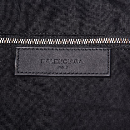 Balenciaga Lambskin Mens Perforated Canvas Navy Tote Black 6 of 13