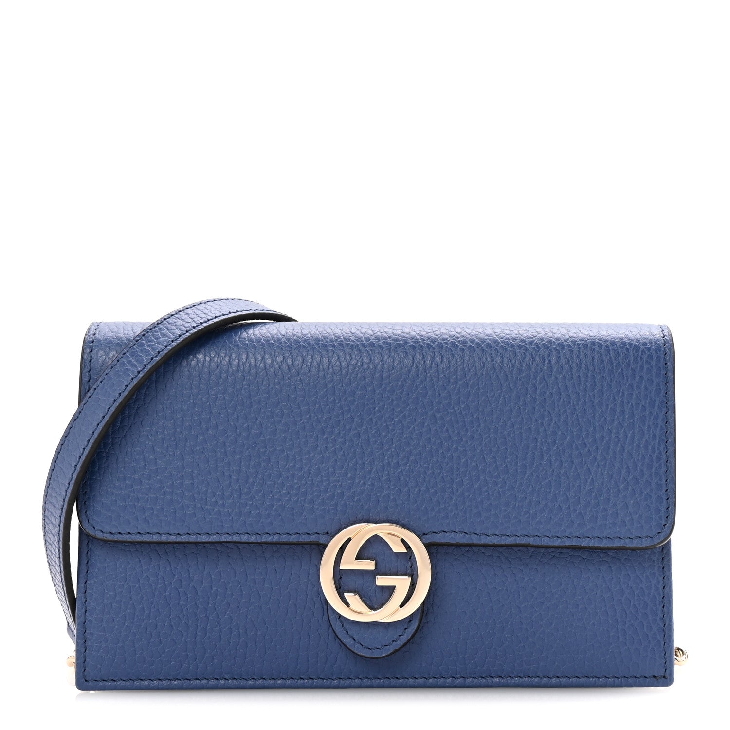 Gucci Dollar Calfskin Interlocking G Chain Wallet Caspian 1 of 10
