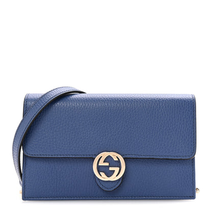 Gucci Dollar Calfskin Interlocking G Chain Wallet Caspian 1 of 10