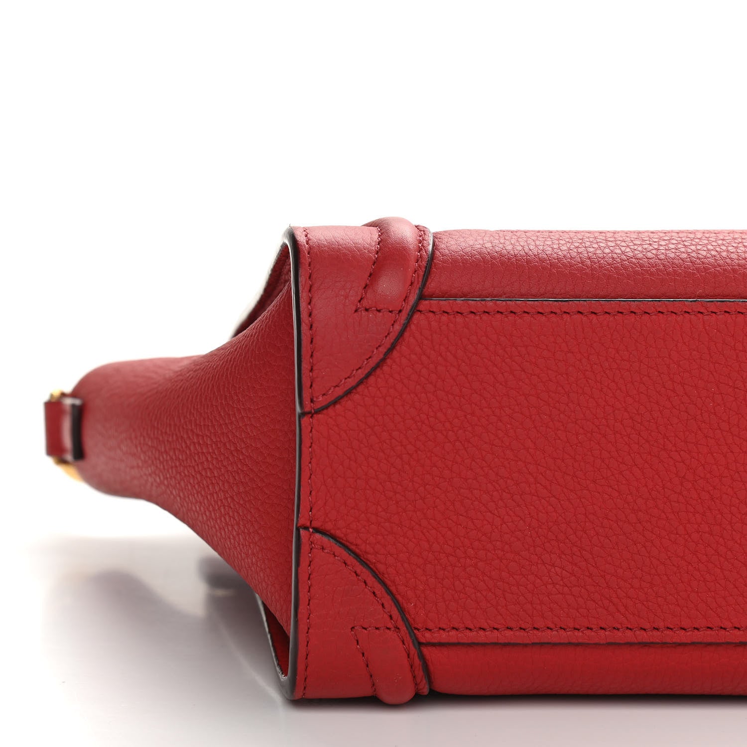 Celine Drummed Calfskin Nano Luggage Red 10 of 13