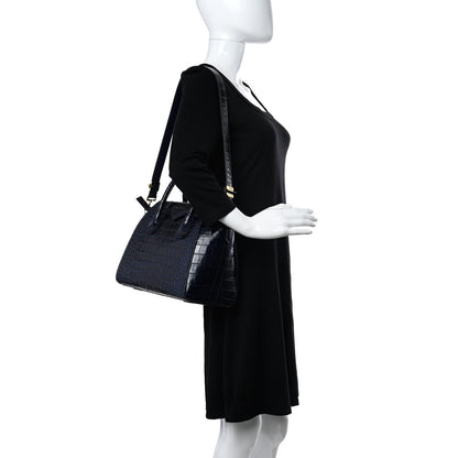 Givenchy Calfskin Crocodile Embossed Small Antigona Navy 2 of 9