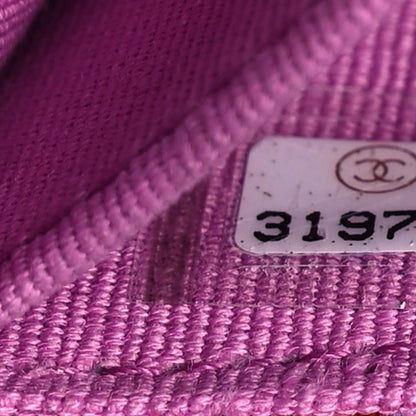 Chanel Tweed Enamel Quilted Pending CC Card Holder On Chain Light Purple Pink Red 7 of 12