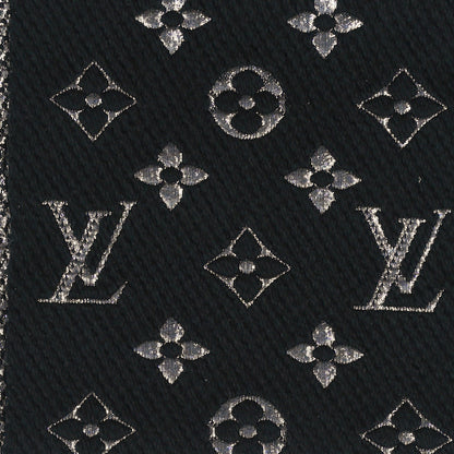 Louis Vuitton Wool Silk Logomania Shine Scarf Black 3 of 5
