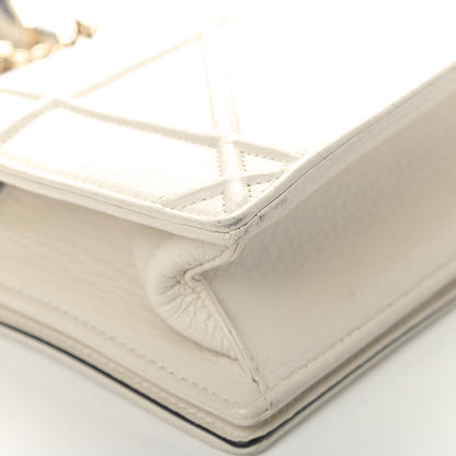 Christian Dior Grained Calfskin Small Diorama Flap Bag Off White 9 of 13