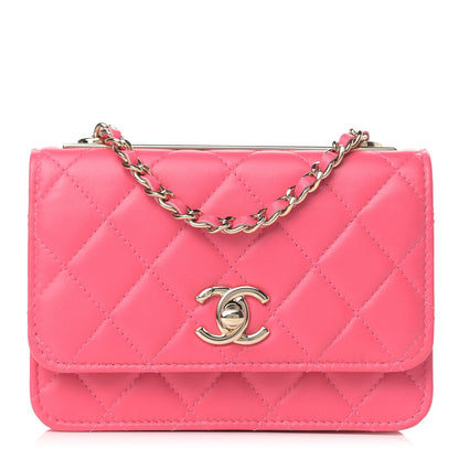 Chanel Lambskin Quilted Mini Trendy CC Wallet On Chain WOC Pink 1 of 9