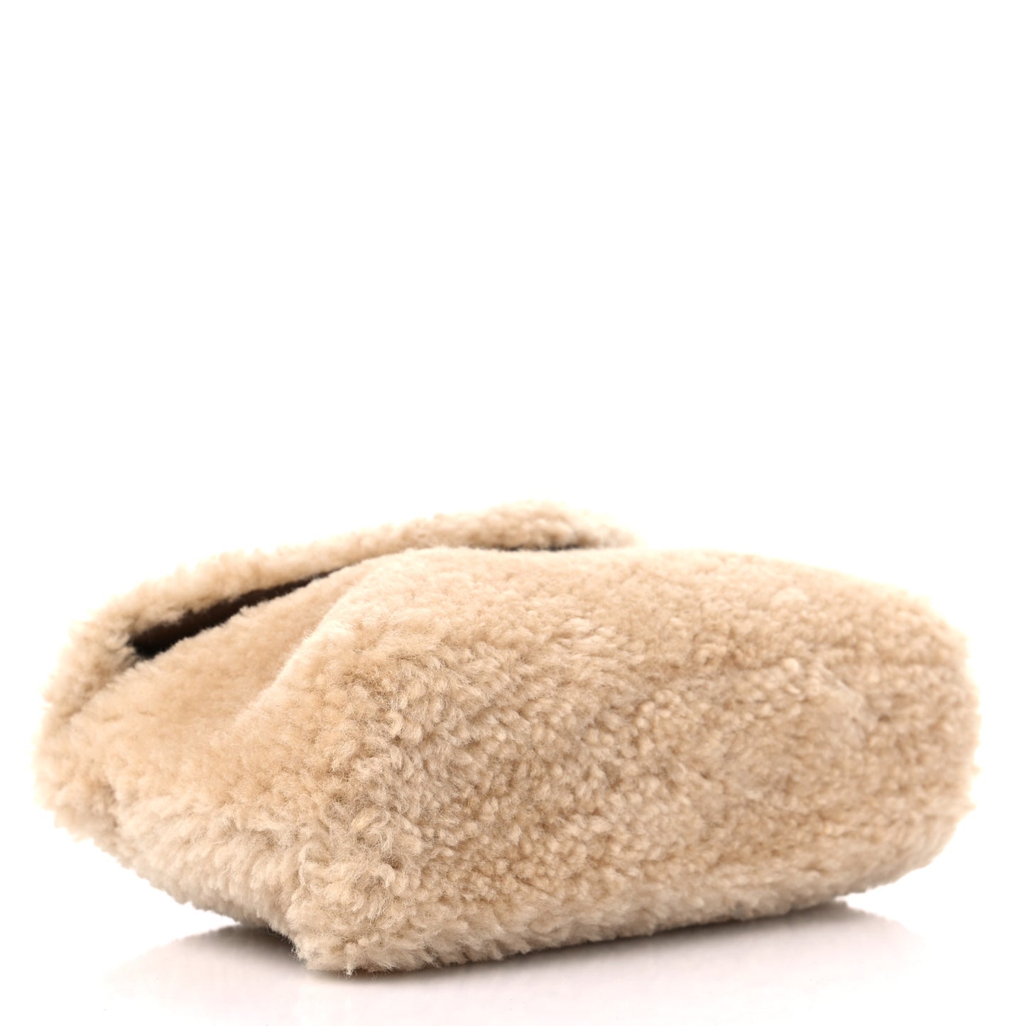 Shearling Quilted Monogram Loulou Puffer Pouch Clutch Natural Beige Brick