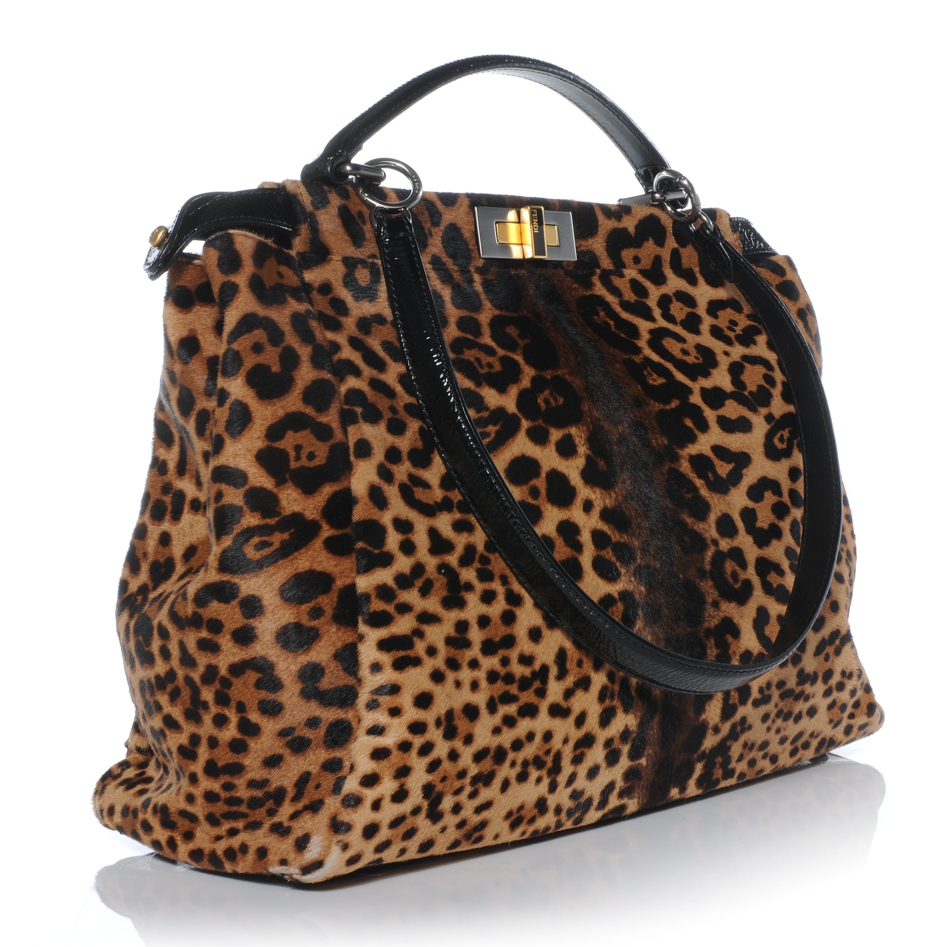 Fendi Calf Hair Leopard Print Large Peekaboo Tote 3 of 7