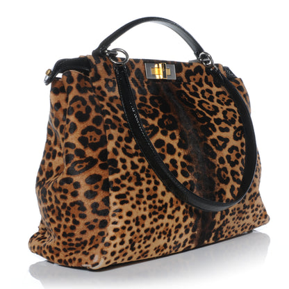 Fendi Calf Hair Leopard Print Large Peekaboo Tote 3 of 7
