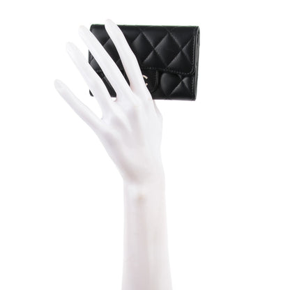 Chanel Lambskin Quilted Flap Card Holder Black 2 of 8