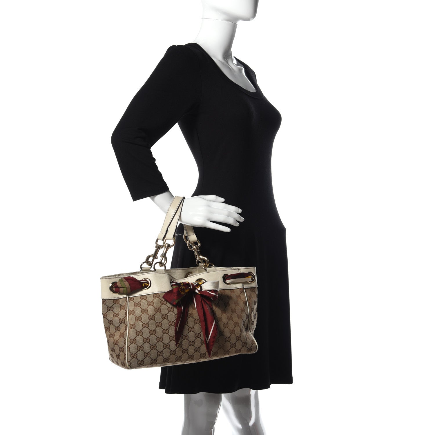 Gucci Monogram Medium Positano Tote Off White 2 of 10