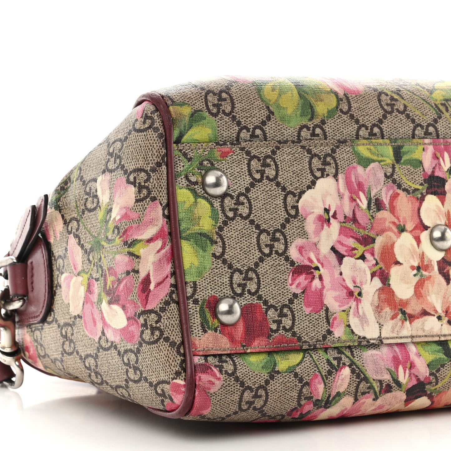 GG Supreme Monogram Blooms Small Boston Beige Multicolor Dry Rose