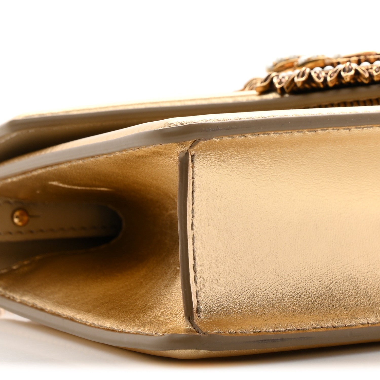 Dolce & Gabbana Metallic Nappa Small Devotion Envelope Top Handle Bag  Gold 8 of 10