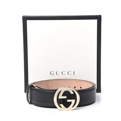 Gucci Calfskin Interlocking G 37mm Belt 85 34 Black 9 of 9