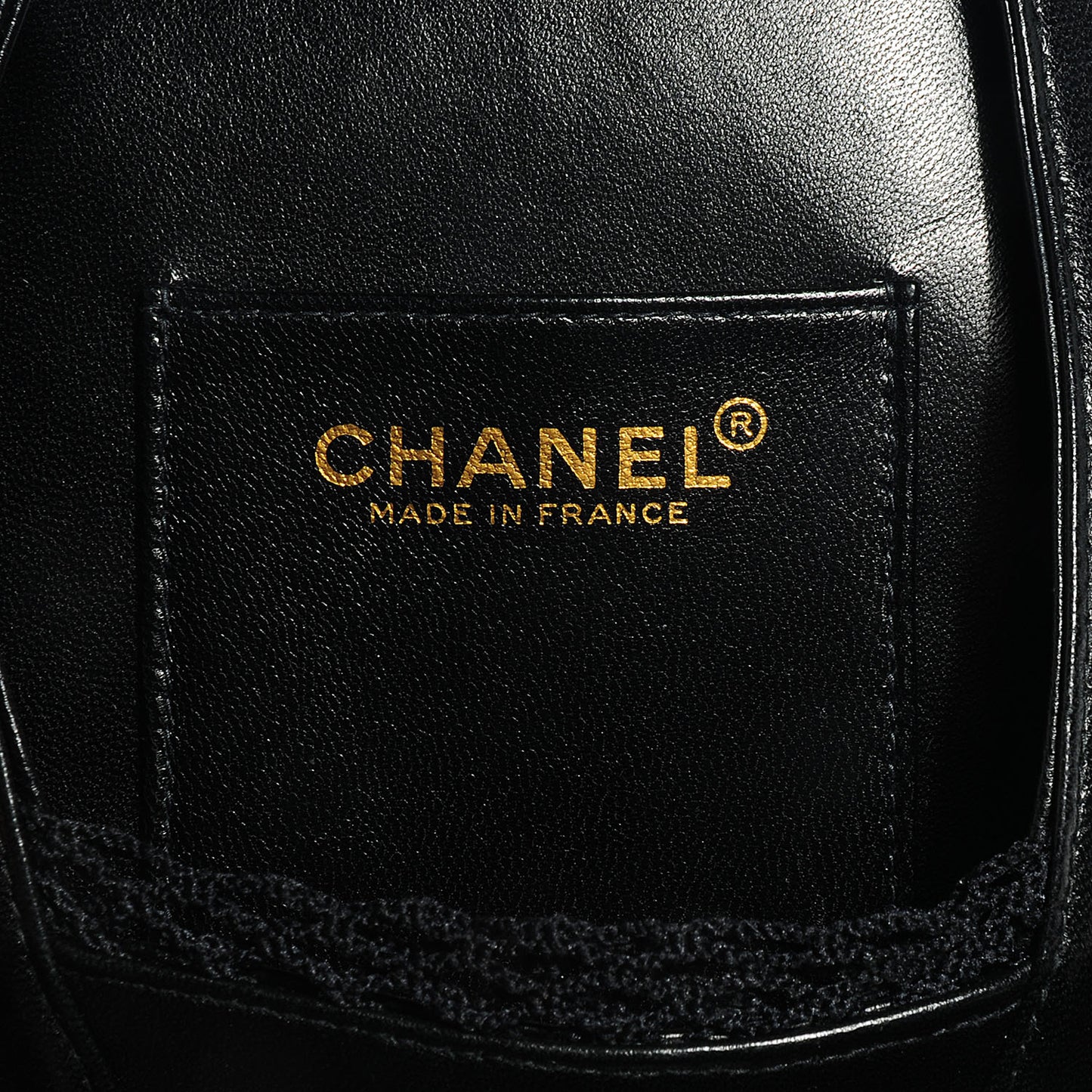 Leather Satin Camellia Evening Bag Black