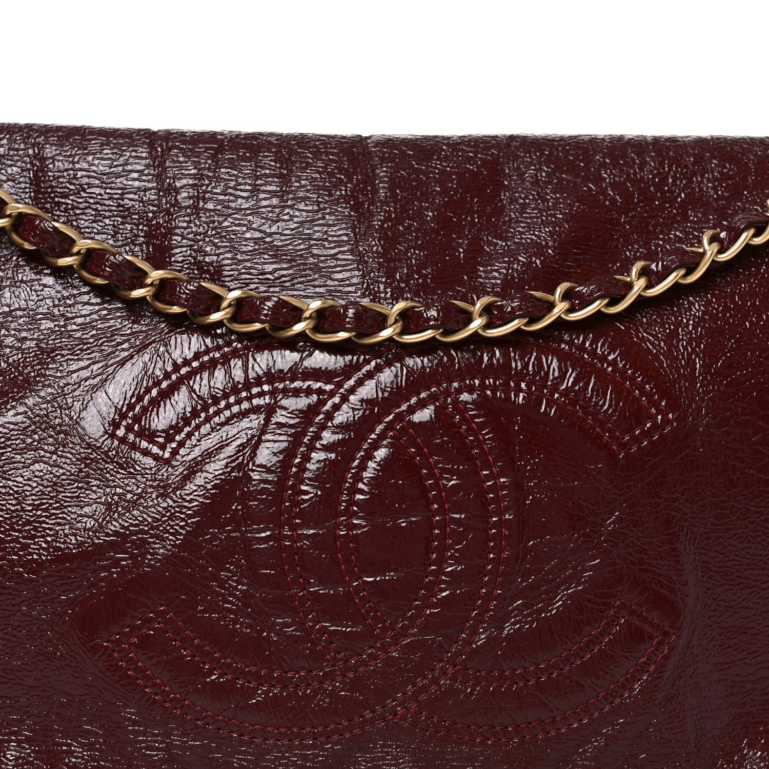Chanel Vinyl Rock and Chain Medium Flap Bordeaux 8 of 11