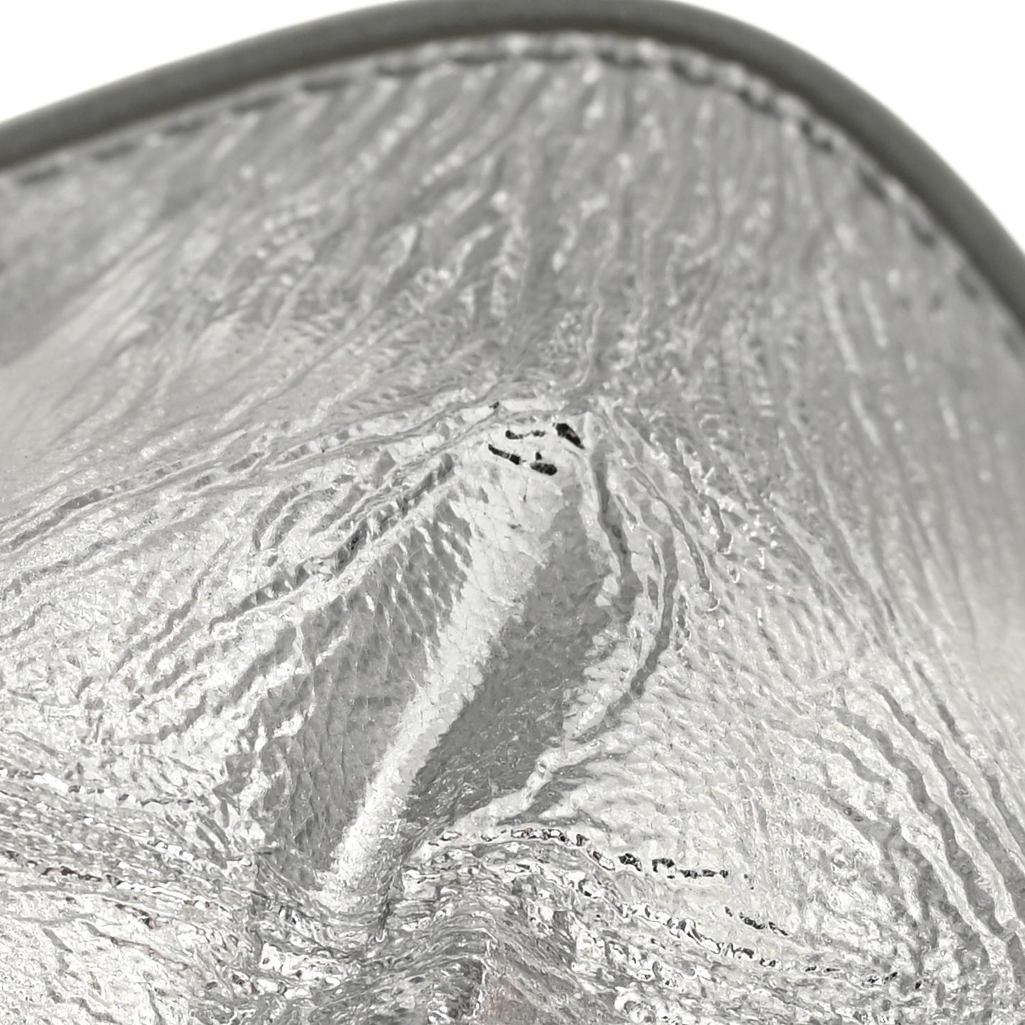 Mirror Laminated Nappa Intrecciato Card Holder Silver
