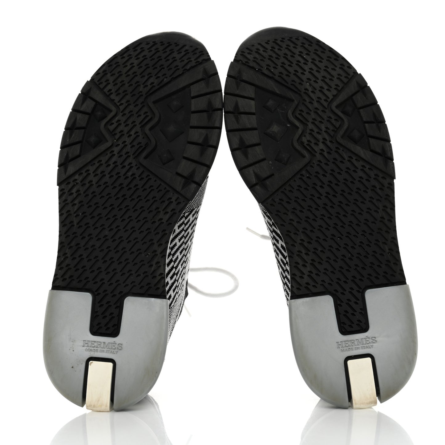 Knit Calfskin Suede Goatskin Bi-Color Womens Addict Sneakers 37.5 Black White
