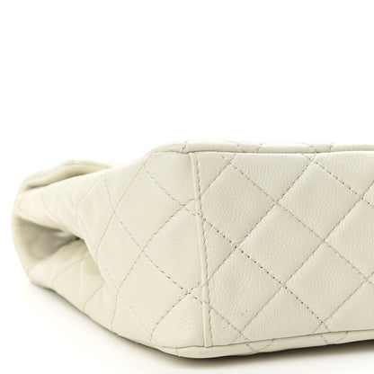 Chanel Caviar Quilted Maxi Single Flap White 7 of 8