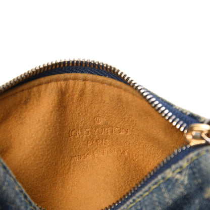 Louis Vuitton Monogram Denim Pochette Speedy PM Key Holder Blue 6 of 7