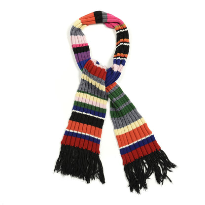 Burberry Cashmere Wool Stripe Scarf Multi 1 of 4