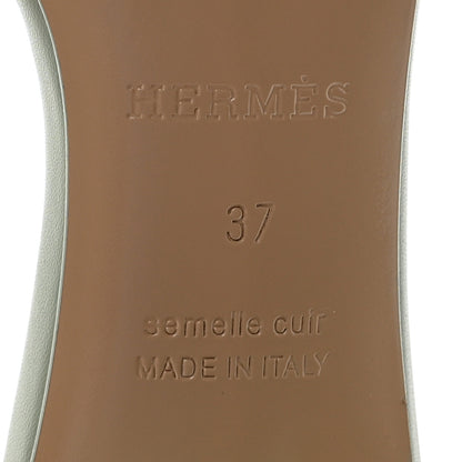 Hermes Calfskin Oasis Sandals 37 Vert D'eau 7 of 10