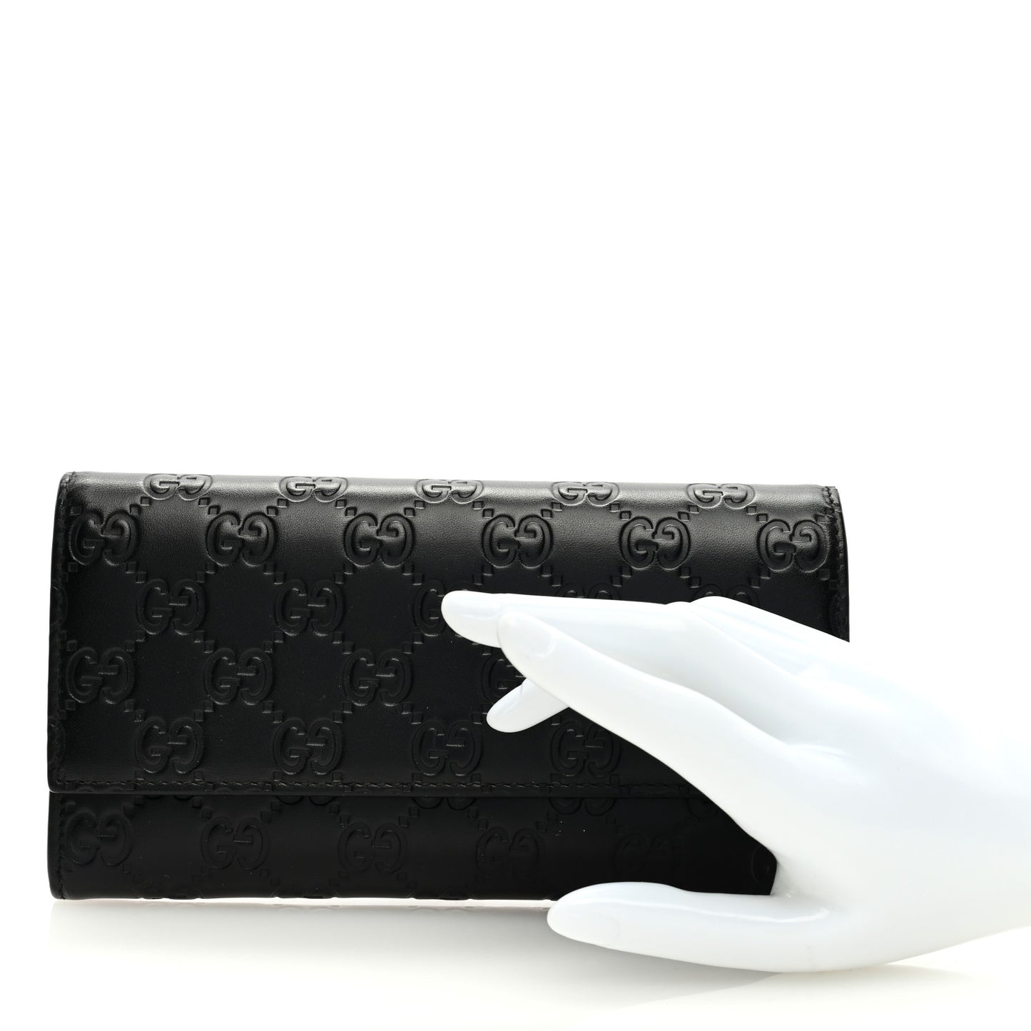 Guccissima Avel Continental Flap Wallet Black