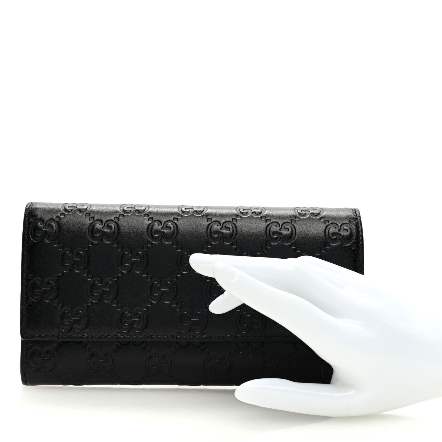 Gucci Guccissima Avel Continental Flap Wallet Black 2 of 6