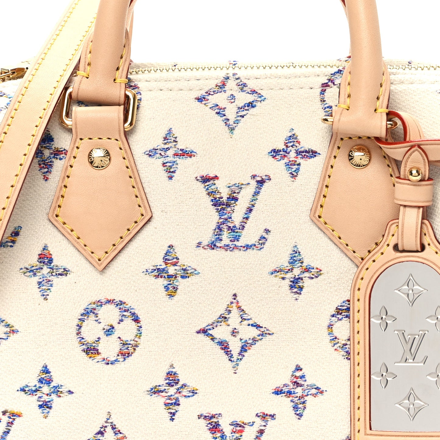 Monogram Jacquard Fabric Speedy Bandouliere 20 Multicolor Beige