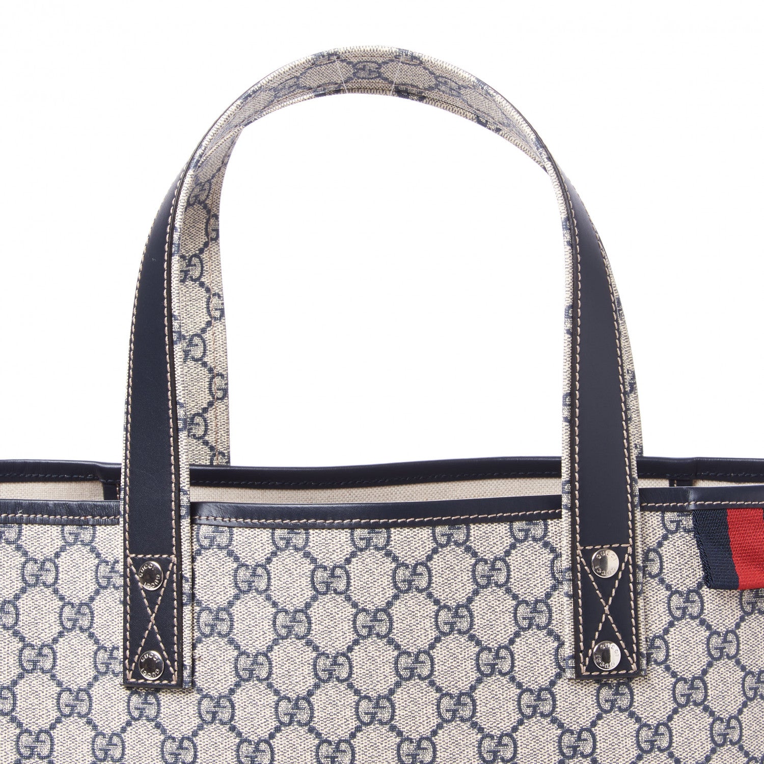 Gucci GG Plus Monogram Medium Signature Web Loop Tote Navy 5 of 8
