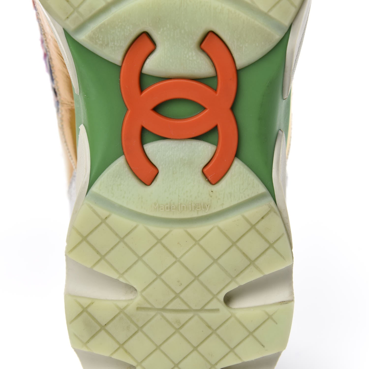 Chanel Tweed Lambskin Runway Sneakers 35 Silver Multicolor 7 of 9