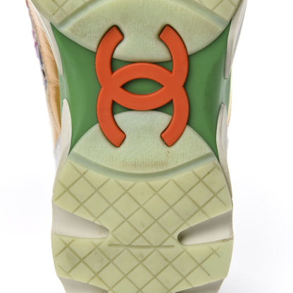 Chanel Tweed Lambskin Runway Sneakers 35 Silver Multicolor 7 of 9