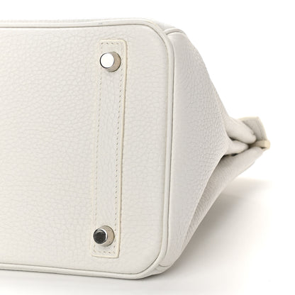 Hermes Taurillon Clemence Birkin 30 White 9 of 11