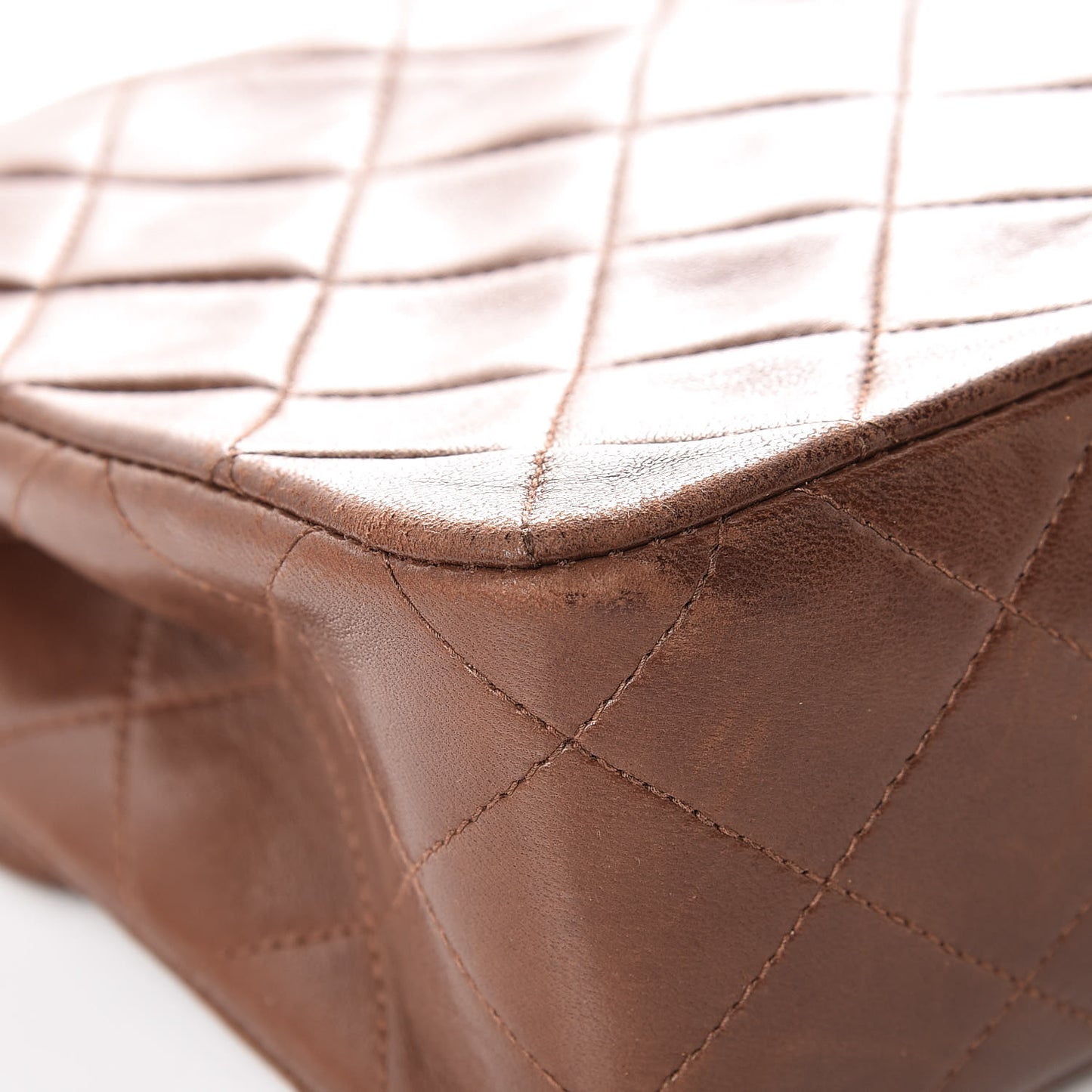Lambskin Quilted Mini Square Flap Brown