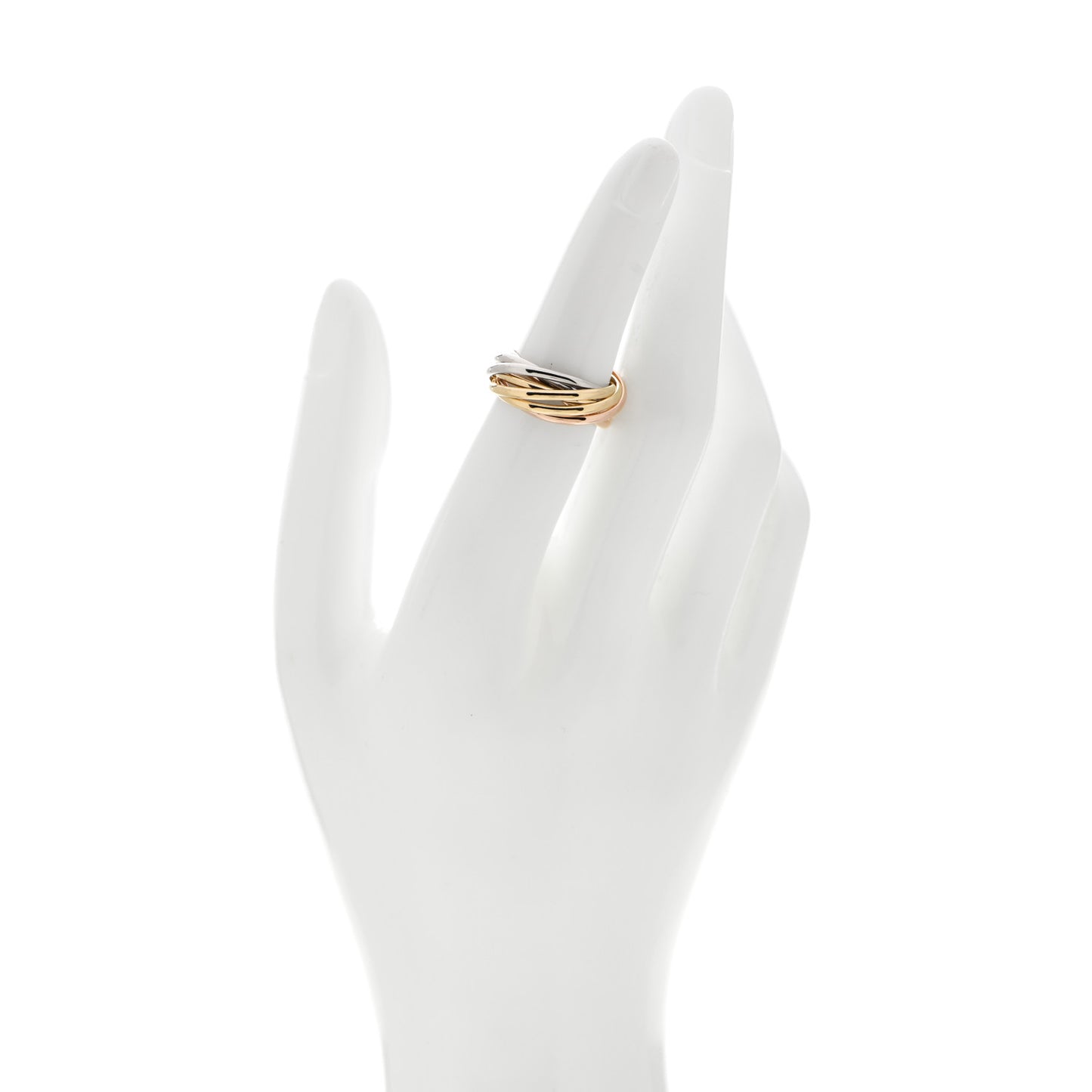 18K Pink Yellow White Gold 7 Band Trinity Ring 51 5.75