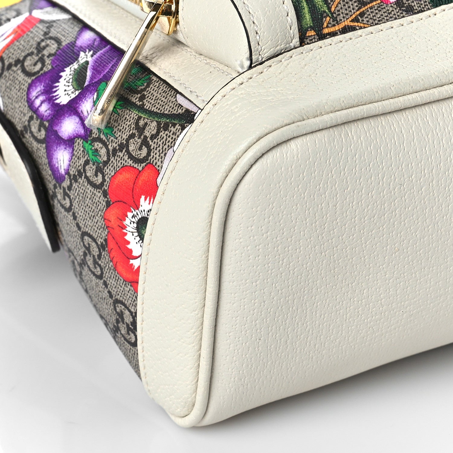 Gucci GG Supreme Monogram Flora Web Small Ophidia Day Backpack White 8 of 9