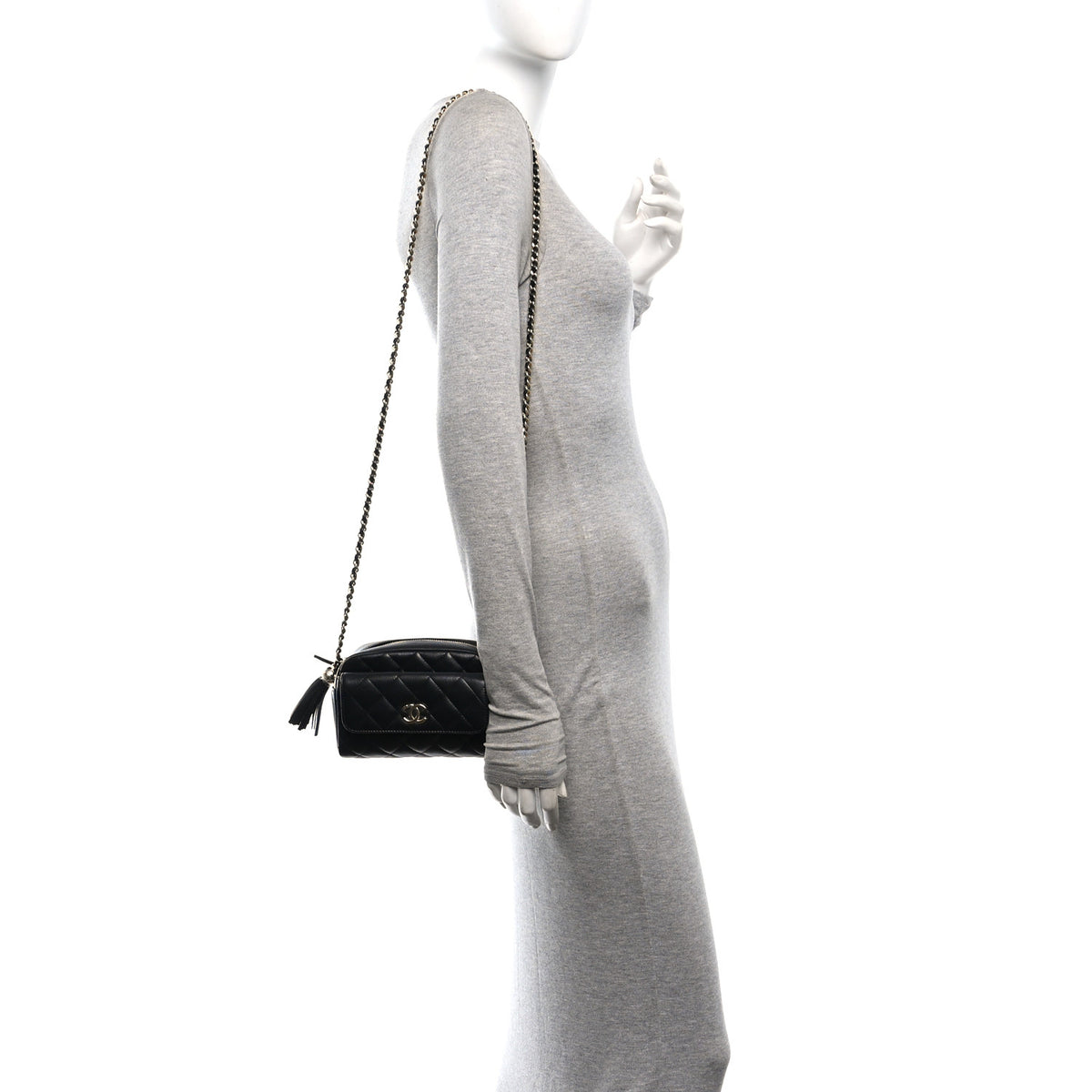 Chanel Caviar Quilted Paris Hangzhou Tassel Camera Case Black 2 of 10