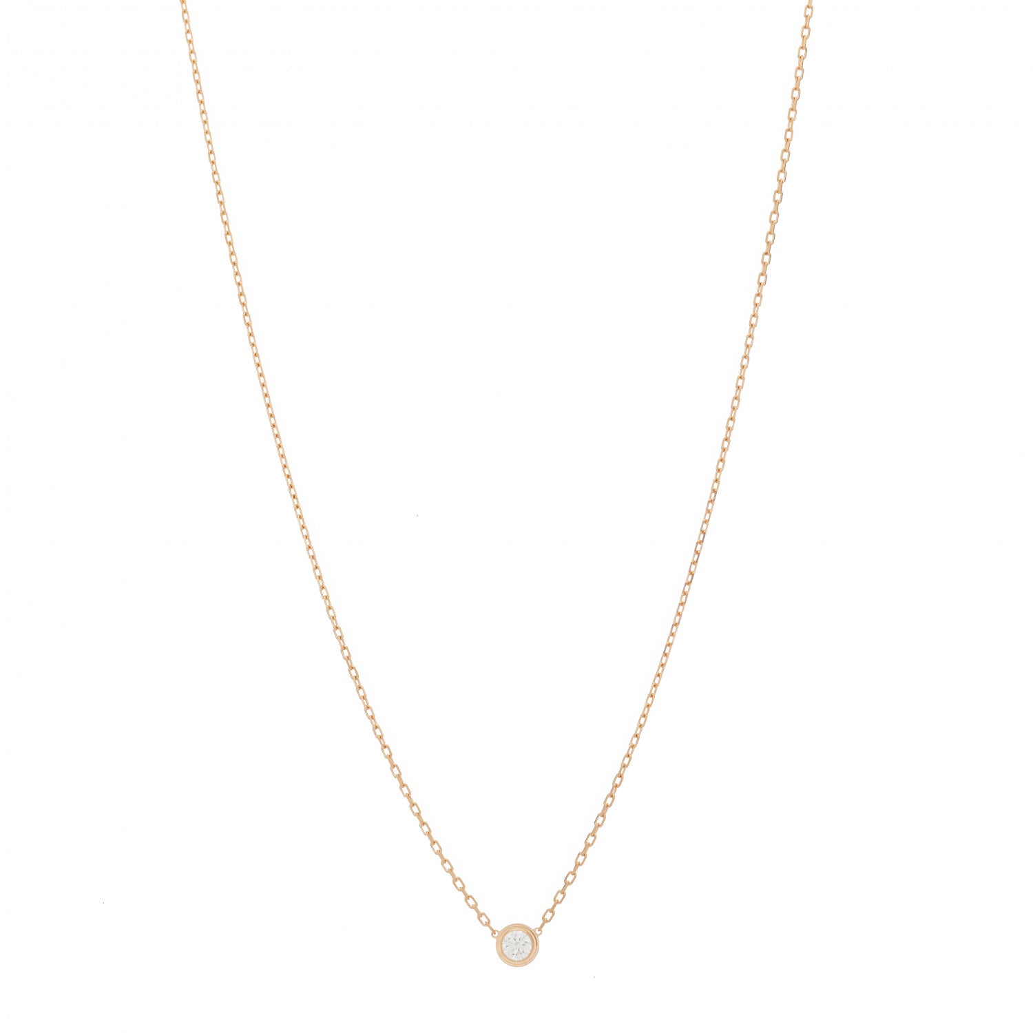 Cartier 18K Pink Gold Diamond LM D'Amour Pendant Necklace 1 of 6