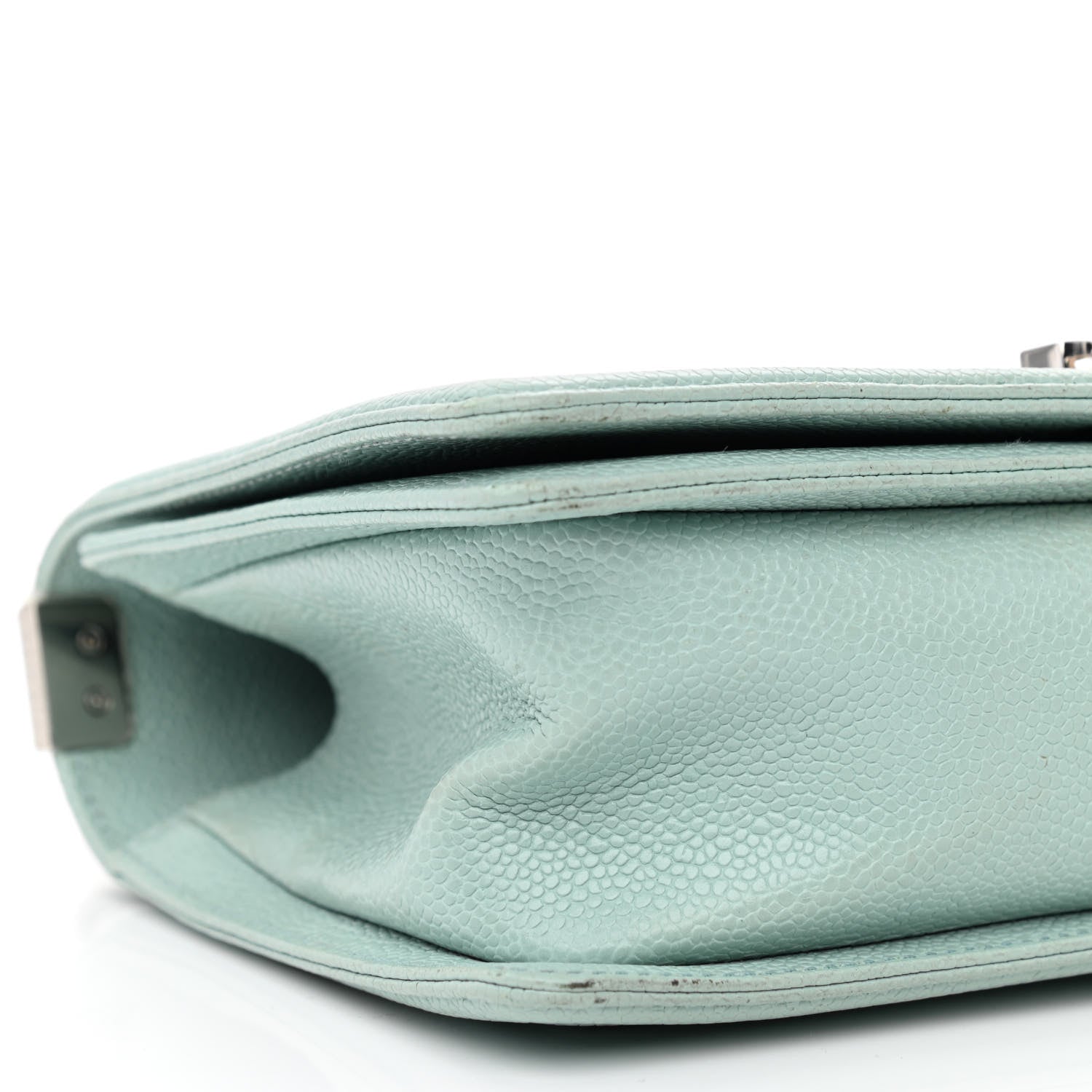Chanel Caviar Chevron Quilted Medium Boy Flap Light Blue 10 of 12