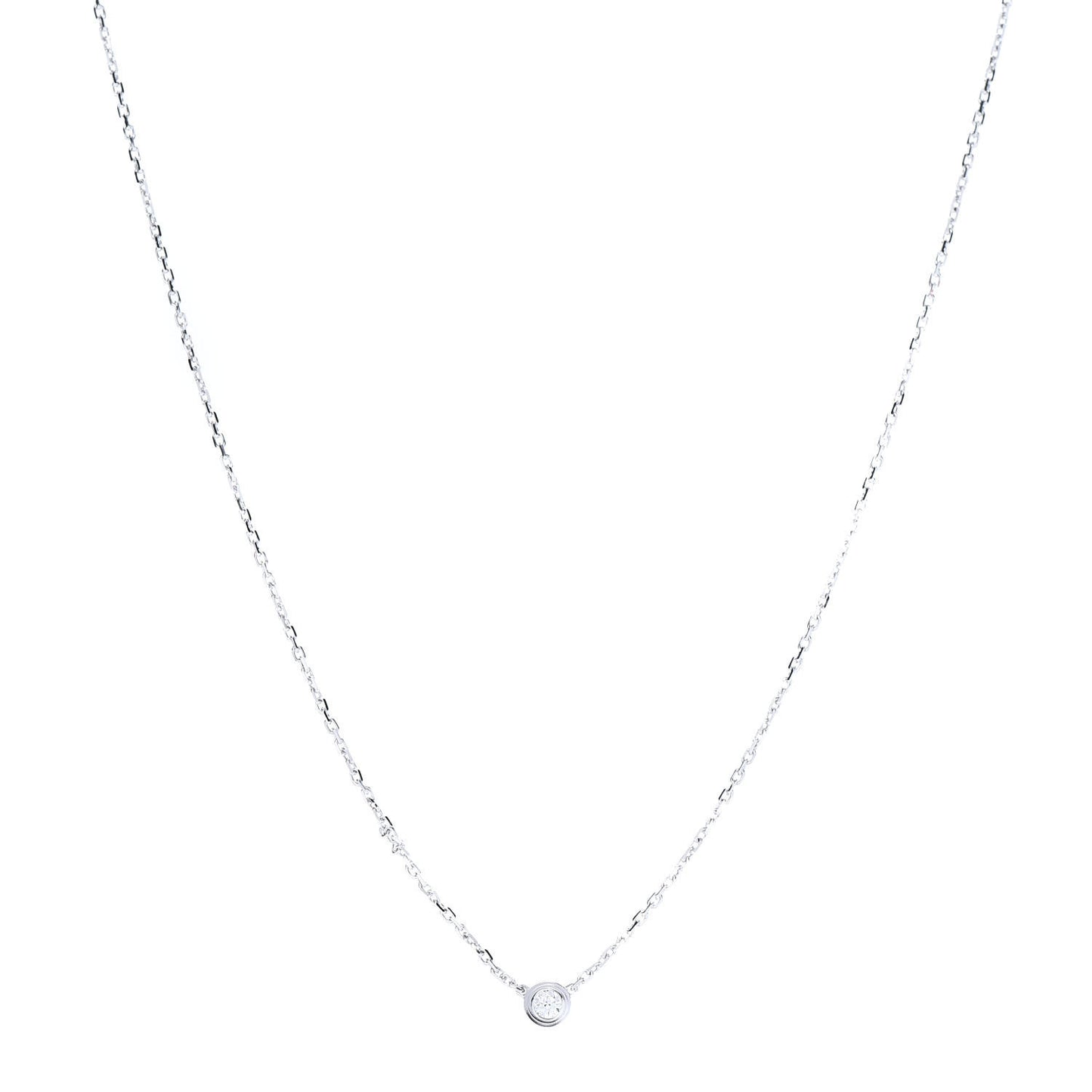 18K White Gold Diamond XS D'Amour Pendant Necklace