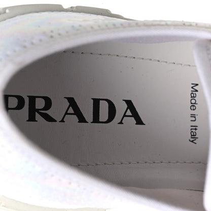 Prada Paillettes Triangle Logo Double Wheel 50mm Sneakers 38.5 White 9 of 10