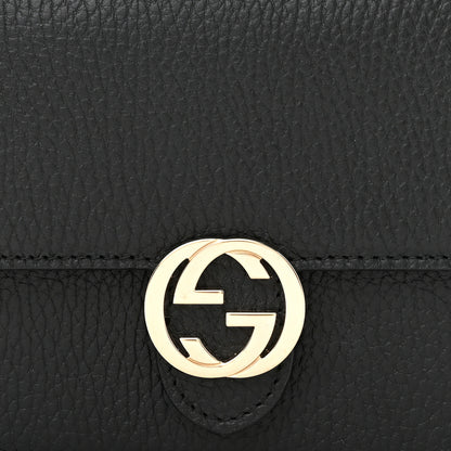 Gucci Dollar Calfskin Interlocking G Chain Wallet Black 7 of 9