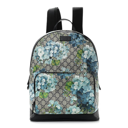 Gucci GG Supreme Monogram Blooms Medium Day Backpack Beige Blue Navy 1 of 10
