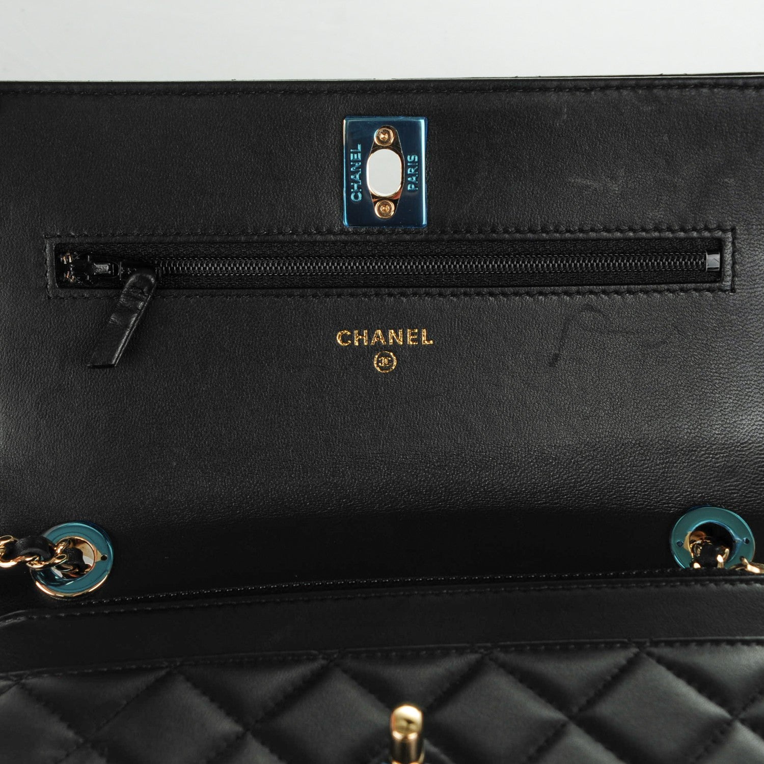 Chanel Lambskin Quilted Trendy CC Wallet On Chain WOC Black 12 of 15