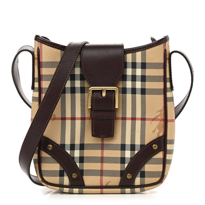 Burberry Haymarket Check Buckle Crossbody Bag Chocolate 1 of 13